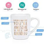 Maustic Thank You Gifts, Sometimes You Forget You're Awesome Mug, Inspirational Encouragement Gifts for Women, Employee Appreciation Gifts, You are Awesome Gifts, Coffee Mugs for Women 12 Oz White
