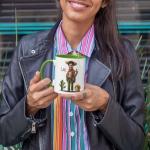 Custom Name and Photo Coffee Mug, Funny Sombrero Character White Cup 11oz 15oz, Personalized Mexican Holiday Mug with Cute Cat and Cactus, Mexico Theme Ceramic Cup, Gifts for Men