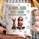 A Girl and Her Dog a Bond That Can't Be Broken Gift Mug - Custom Name and Character 3D Print11oz, 15oz Coffee Mug Gift for Dog Mom Her Mother Dog Lovers Wife on Birthday Anniversary Mother's Day