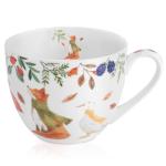 MFoffice Autumn Forest Animal Mug - 20 oz Bone China Coffee Mug with Fox, Squirrel & Duck, Cozy Fall Gift for Nature Lovers and Friends, Designed in England by Harvest Green Studio