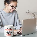 COMOOO Funny Coffee Mug, I'm Not Arguing I'm Just Explaining Why I Am Right,Gag Christmas Gift Coffee Mug for Mother, Father, Children, Friends, Co-workers,Novelty Coffee Mug for Men and Women