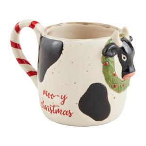 Mud Pie Farm Animal Christmas Mug, Cow, 12 oz