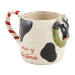 Mud Pie Farm Animal Christmas Mug, Cow, 12 oz