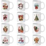 Pcs Christmas Coffee Mugs 12 oz Vintage Snowman Gingerbread Reindeer Funny Ceramic Mugs for Hot Cocoa and Latte Ceramic Winter H