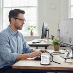 Jmugmt Coworker Gifts, Work Forecast Mug, Funny Birthday Christmas Gifts for Coworkers Boss Employer, 11OZ Black Handle