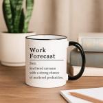 Jmugmt Coworker Gifts, Work Forecast Mug, Funny Birthday Christmas Gifts for Coworkers Boss Employer, 11OZ Black Handle