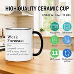 Jmugmt Coworker Gifts, Work Forecast Mug, Funny Birthday Christmas Gifts for Coworkers Boss Employer, 11OZ Black Handle