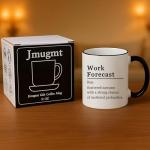 Jmugmt Coworker Gifts, Work Forecast Mug, Funny Birthday Christmas Gifts for Coworkers Boss Employer, 11OZ Black Handle