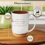 Christian Art Gifts Large Inspirational Ceramic Coffee & Tea Scripture Mug for Men & Women: I Will Carry You Encouraging Bible Verse, Lighthouse Themed Novelty Clay Base Cup, White & Brown, 15 oz.