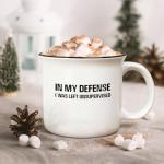 YHRJWN In My Defense I Was Left Unsupervised Mug, Funny Coffee Mug for Men, Coworker, Friend, Sarcastic Gifts for Dad, Husband, Brother, Boyfriend, Novelty Silly Mugs, 15 Oz White