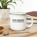 YHRJWN In My Defense I Was Left Unsupervised Mug, Funny Coffee Mug for Men, Coworker, Friend, Sarcastic Gifts for Dad, Husband, Brother, Boyfriend, Novelty Silly Mugs, 15 Oz White