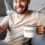 YHRJWN In My Defense I Was Left Unsupervised Mug, Funny Coffee Mug for Men, Coworker, Friend, Sarcastic Gifts for Dad, Husband, Brother, Boyfriend, Novelty Silly Mugs, 15 Oz White