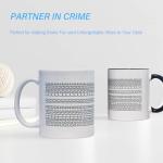 White Elephant Christmas Gifts for Adults Funny Coffee Mug Hidden Message Coffee Mug, Partner In Crime Ceramic Coffee Cup, Funny Birthday Gifts for Women Men Coffee Lover, Unique Gift Idea (White)