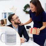 White Elephant Christmas Gifts for Adults Funny Coffee Mug Hidden Message Coffee Mug, Partner In Crime Ceramic Coffee Cup, Funny Birthday Gifts for Women Men Coffee Lover, Unique Gift Idea (White)