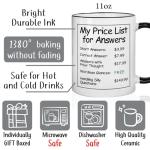 Puouoonyi My Price List Funny Office Work Gift for Coworkers, Birthady Christmas Sarcastic Gag Gift for Friends Colleagues Boss Women Men him her