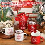 20 Pcs Christmas Enamel Mugs Bulk Cute 12 oz Galvanized Steel Festive Funny Novelty Coffee Cup Merry Christmas Mug Gift Set for