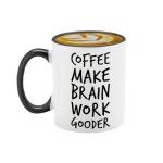 Veracco Coffee Make Brain Work Gooder Mug Funny Coffee Lover Gift Humorous Idea Family Friends Birthday Presents Sarcastic Office Berserk Tea Cup Caffeine Addict Brain Booster Gooder Vibes