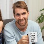 Veracco Coffee Make Brain Work Gooder Mug Funny Coffee Lover Gift Humorous Idea Family Friends Birthday Presents Sarcastic Office Berserk Tea Cup Caffeine Addict Brain Booster Gooder Vibes