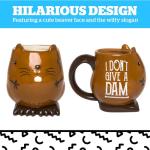 BigMouth Inc Sassy Beaver Coffee Mug – Funny “I Don’t Give a Dam” Ceramic Beaver Cup, 16 oz Novelty Coffee Mugs for Home or Office, Hilarious Animal Gift for Adults