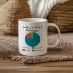 Puouoonyi Funny Work Office Gag Gift for Coworkers Boss Women Men, Sarcastic Birthday Christmas Gift Idea, Work Gag Going Away Farewell Gifts for Him or Her, Today's Work Forecast Coffee Mug 11oz