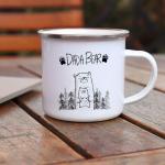 Mama Dada Bear Enamel Coffee Mugs Baby Shower Gifts Home Party Beer Drink Juice Cocoa Cups Valentine's Mothers Fathers Day Gift