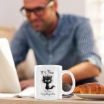 CFGBFDGH Cat Lover Gifts, I'm Fine Everything is Fine, Office Coffee Mug, Funny Ceramic Mug, Ceramic Cup, Funny Cat Gifts for Women Mom Animal Lover Christmas Birthday Gift 11oz White