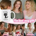 CFGBFDGH Cat Lover Gifts, I'm Fine Everything is Fine, Office Coffee Mug, Funny Ceramic Mug, Ceramic Cup, Funny Cat Gifts for Women Mom Animal Lover Christmas Birthday Gift 11oz White