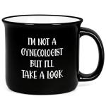 YHRJWN Funny Gifts for Men - 15Oz Funny Coffee Mugs, Humor White Elephant Gift, Christmas Birthday Novelty Cup for Men, Husband, Boyfriend, Black