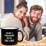YHRJWN Funny Gifts for Men - 15Oz Funny Coffee Mugs, Humor White Elephant Gift, Christmas Birthday Novelty Cup for Men, Husband, Boyfriend, Black