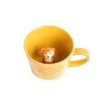 DIHOclub Tiger Cup Ceramic 3D Wild Animal Inside Mug,Cute Cartoon Handmade Figurine Mugs,Holiday and Birthday Gift for Coffee Milk Tea Lovers,12 OZ(Brown Tiger)