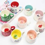 Arawat Cute Dinosaur Coffe Mug with Dino Inside Dinosaur Print Stuff Mugs with Spoon 12 Oz Tea Cups Ceramic Cup Funny Coffee Mugs with Spoon Mugs Birthday Gift for Women Friends Dinosaurs Lover