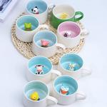 Arawat Cute Dinosaur Coffe Mug with Dino Inside Dinosaur Print Stuff Mugs with Spoon 12 Oz Tea Cups Ceramic Cup Funny Coffee Mugs with Spoon Mugs Birthday Gift for Women Friends Dinosaurs Lover