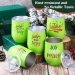 20 Pack Christmas Tumblers Gifts 12 Oz Xmas Funny Tumbler Christmas Stainless Steel Coffee Mugs Set Xmas Insulated Travel Cup wi