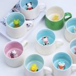 Arawat Cute Dinosaur Coffe Mug with Dino Inside Dinosaur Print Stuff Mugs with Spoon 12 Oz Tea Cups Ceramic Cup Funny Coffee Mugs with Spoon Mugs Birthday Gift for Women Friends Dinosaurs Lover