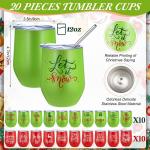 20 Pack Christmas Tumblers Gifts 12 Oz Xmas Funny Tumbler Christmas Stainless Steel Coffee Mugs Set Xmas Insulated Travel Cup wi