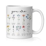BEHIFL Christian Floral Mug, You Are Inspirational Bible Verse Coffee Cup Ceramic, Christian Gifts for Women Faith, Religious Scripture Ceramic Coffee Tea Mug 11 oz