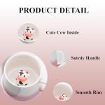 HS&ROXIN 12 oz Pink Cow Cute Mug 3D Animal Figurine Inside Mug Handmade Novelty Ceramic Coffee Cup Christmas Birthday Gift for Kids,Boys,Girls,Men,Women (Pink Cow)