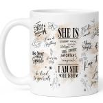 Affordali Inspirational Coffee Mugs for Women, White Ceramic Cup with Motivational Quotes, Affirmation Coffee Mugs - Gift for Mom, Wife, Grandma