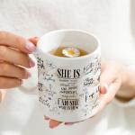 Affordali Inspirational Coffee Mugs for Women, White Ceramic Cup with Motivational Quotes, Affirmation Coffee Mugs - Gift for Mom, Wife, Grandma