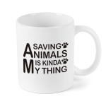 Saving Animals Is Kinda My Thing Coffee Mugs, 11Oz Mug Gift for Men Women, Birthday Gift for Animal Lovers, Friends, Sister, Coworker