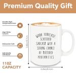MQPPKJ Work Forecast Coffee Mug, Funny Coffee Mugs for Women Men Boss Coworkers Friends Birthday Christmas Thanksgiving Gag Gifts, Going Away Farewell Gifts 12oz