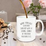 MQPPKJ Work Forecast Coffee Mug, Funny Coffee Mugs for Women Men Boss Coworkers Friends Birthday Christmas Thanksgiving Gag Gifts, Going Away Farewell Gifts 12oz