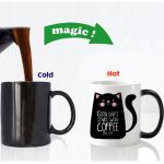 Super Cool Cat Mugs with Color Change, Ceramic Coffee Mug and Cup, Heat Reveal Magic Mugs for Friend, Fashion Gift