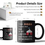XKZGSZB Crap Turns Out This Is My Circus And These Are My Monkeys, Funny Workplace Humor Parenting Mug Tea Cup, Birthday Gifts for Mother Boss Coworker, Mothers Day Parenting Gifts