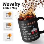 XKZGSZB Crap Turns Out This Is My Circus And These Are My Monkeys, Funny Workplace Humor Parenting Mug Tea Cup, Birthday Gifts for Mother Boss Coworker, Mothers Day Parenting Gifts