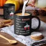 XKZGSZB Crap Turns Out This Is My Circus And These Are My Monkeys, Funny Workplace Humor Parenting Mug Tea Cup, Birthday Gifts for Mother Boss Coworker, Mothers Day Parenting Gifts