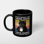 I drink coffee Cat Mug 11oz Funny Cats Black Ceramic Coffee Mug  Office Tea Cup