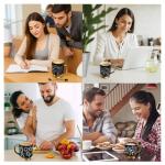 xifengching Christmas Mugs Whimsical Animal Ceramic fun Coffee Mug – 14oz Childlike Hand-Drawn Cat, Dog & Bear Design – Cute gothic Coffee Cup Gift for Women, Girls, Kids (Black)