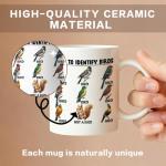 WHTYEFZ How To Identify Birds Coffee Mug, Funny Bird Squirrel Theme Gifts for Bird Squirrel Lover Birder Ornithologist, Birthday Christmas Gifts for Veterinarian Park Ranger Animal Rescuer Zoologist