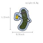 Ficsowy Enamel Pickle Pin with Beer Mug, Funny Lapel Pin for Backpacks, Hats, Jackets (Green)